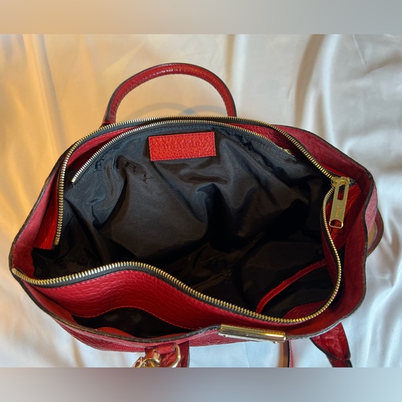Burberry Medium Red Leather Dewsbury Tote - Picture 9 of 15